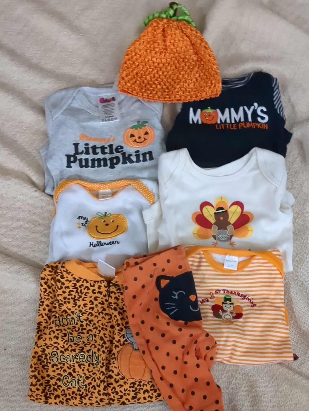 Thanksgiving & Halloween Sz 3-6 Months Outfits